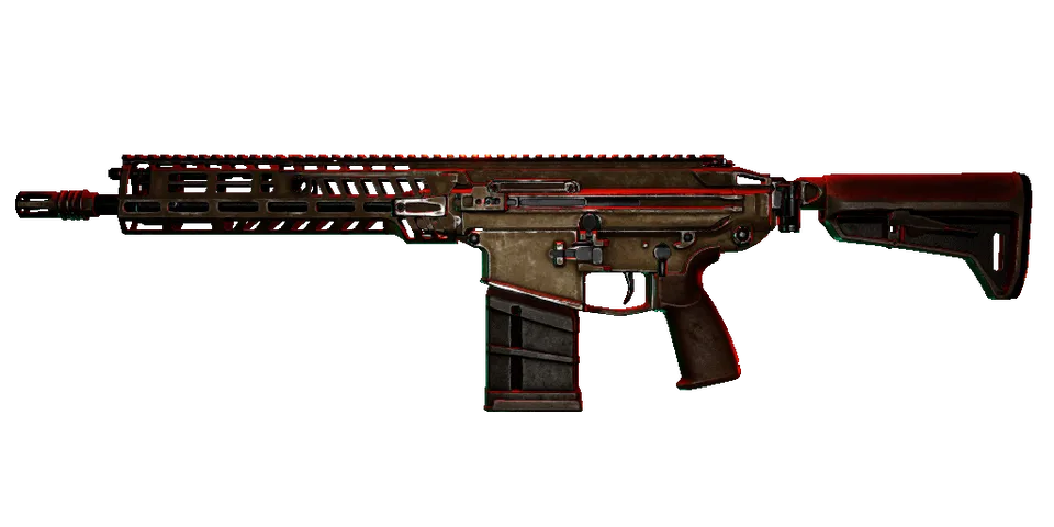 In-game M7A1 firearm art representing the silenced gunshot preset